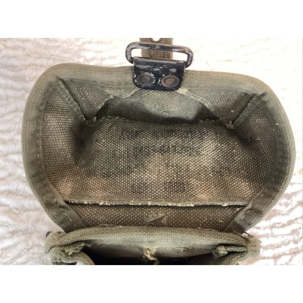 Vietnam Era US Army Military OD Green Canvas Ammo Magazine Pouch Case Vtg 1960s